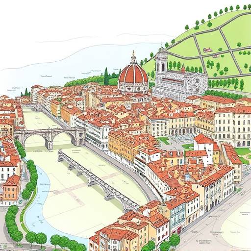 Mappa di Firenze che mostra la posizione del Ristorante Bella Napoli vicino a Ponte Vecchio