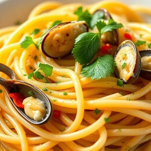 Spaghetti alle vongole con aglio, olio, prezzemolo e peperoncino